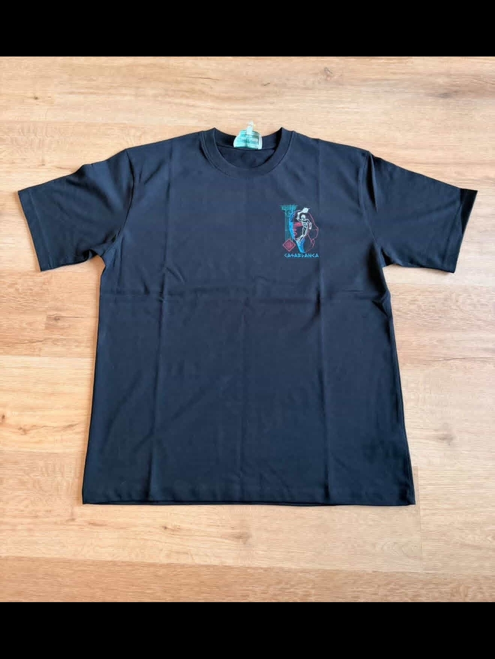 Casablanca Paris Black Tennis Architectural Graphic T-Shirt